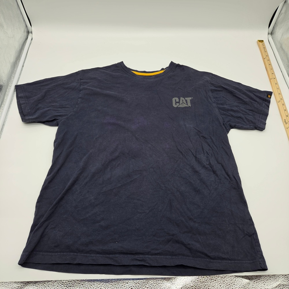 Caterpillar CAT Mens Graphic Logo T-Shirt Navy Blue 2XL W05324 EU Cotton Tee